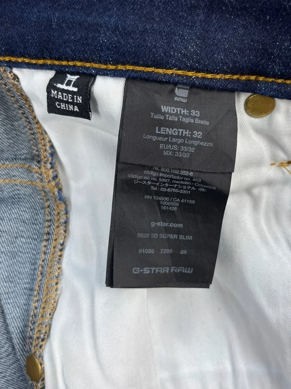 G-Star Raw 3D Super Slim Jeans Mens 33x32 *Fits 33x30 Blue Stretch Denim 5620
